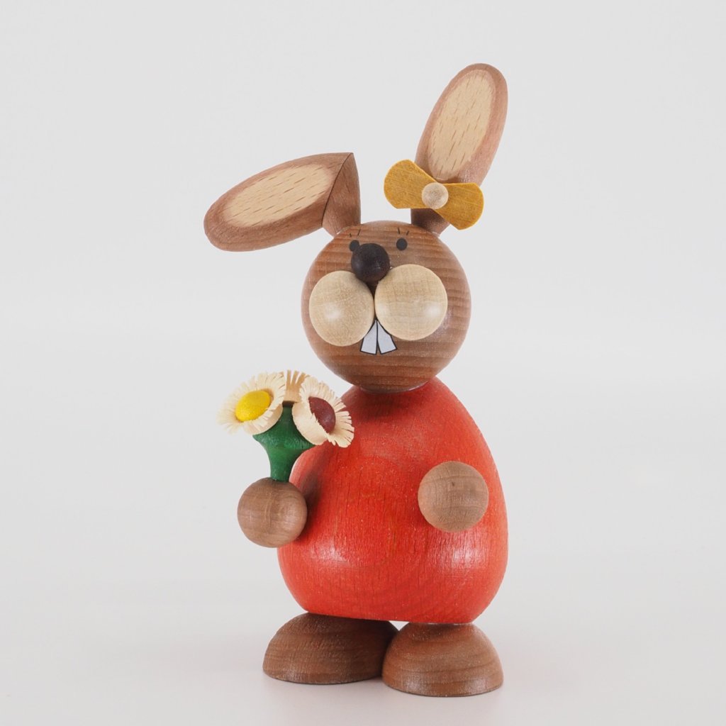 Osterhase Collectible - Bunny Girl with Bunch of Flowers